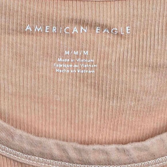 American Eagle M Nude Ribbed Scoop Neck Tank Top - Picture 4 of 6